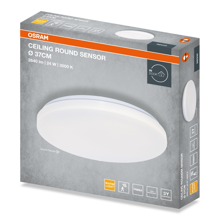 Osram - LED-Deckenleuchte mit Dämmerungssensor ROUND LED/24W/230V Ø 37 cm
