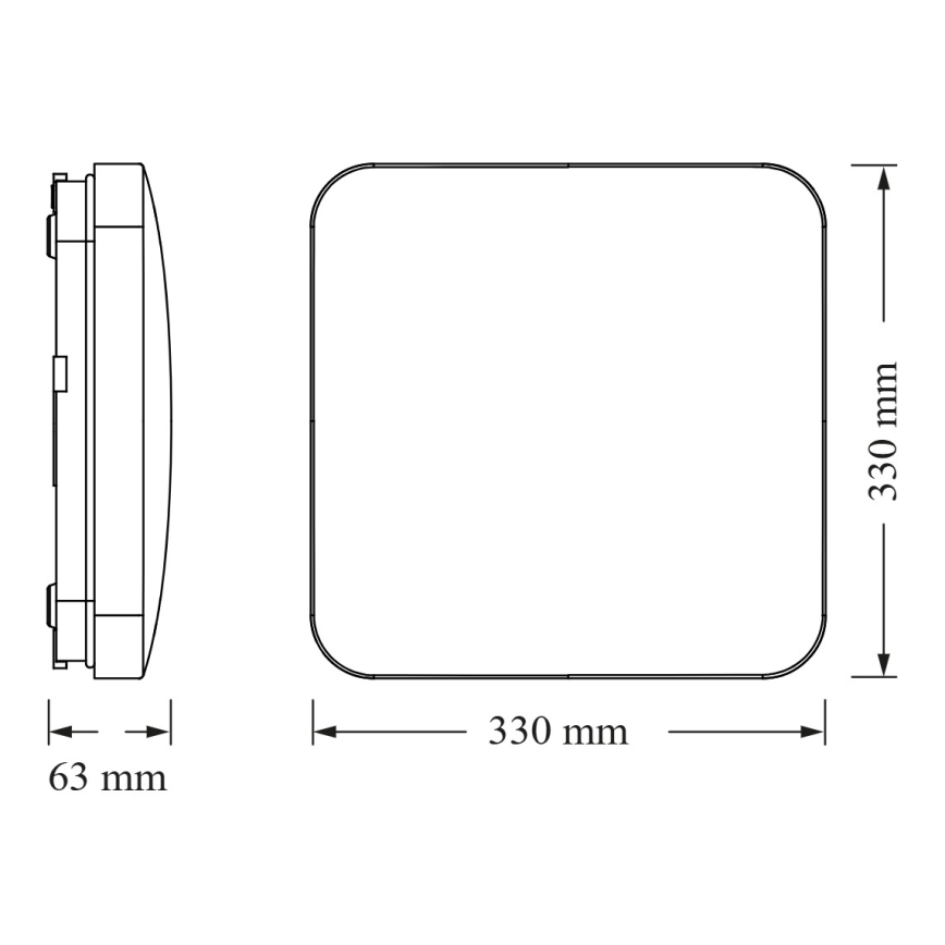 Osram - LED-Deckenleuchte mit Dämmerungssensor SQUARE LED/24W/230V 33x33 cm