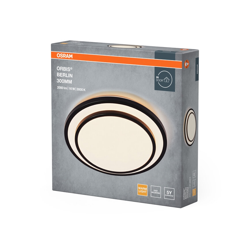 Osram - LED-Deckenleuchte ORBIS BERLIN LED/16W/230V Ø 29,3 cm schwarz