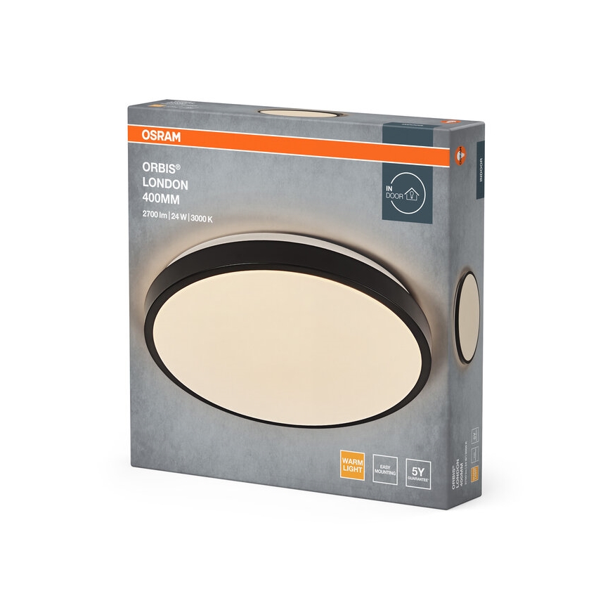 Osram - LED-Deckenleuchte ORBIS LONDON LED/24W/230V Ø 39,5 cm schwarz