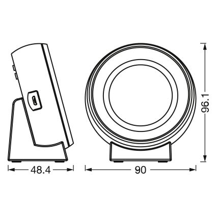 Osram - LED-Digitaluhr mit Hintergrundbeleuchtung NIGHTLUX LED/0,3W/5V 1000mAh 3000/4000/6500K weiß