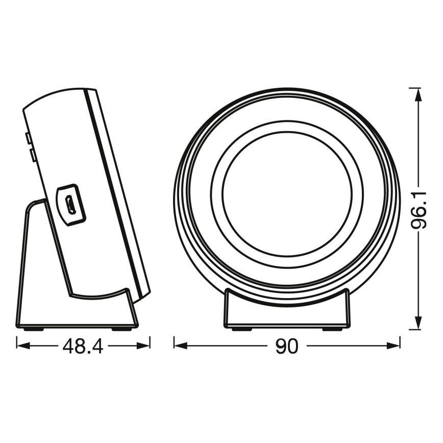 Osram - LED-Digitaluhr mit Hintergrundbeleuchtung NIGHTLUX LED/0,3W/5V 1000mAh 3000/4000/6500K weiß