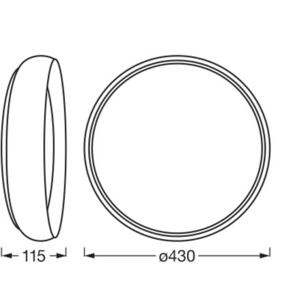 Osram - dimmbare LED-Deckenleuchte ORBIS LIVIA LED/24W/230V Ø 43 cm schwarz/weiß