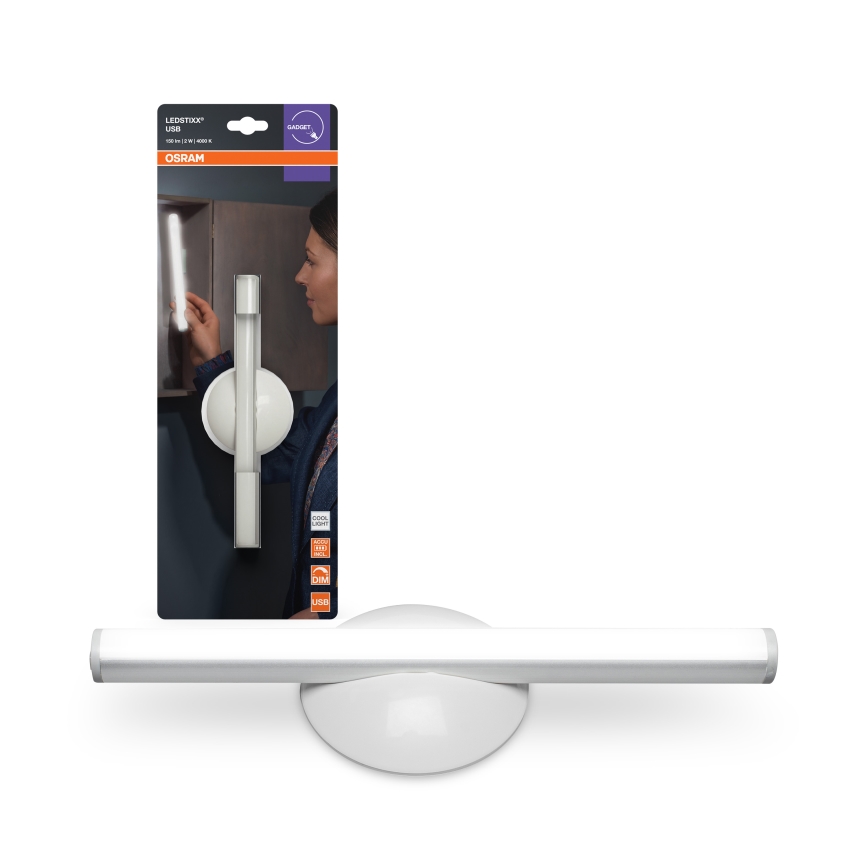 Osram - LEDSTIXX LED/2W/5V, dimmbares, wiederaufladbares Orientierungslicht, CRI 90, IP44, Weiß