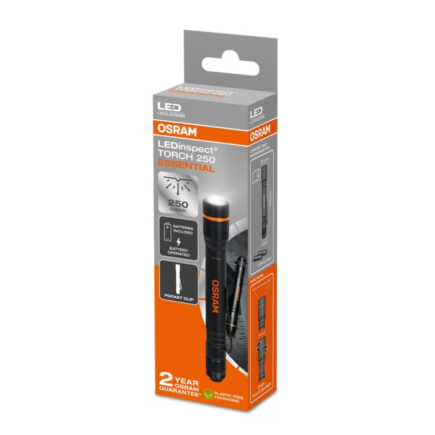 Osram - Dimmbare LED-Taschenlampe LEDINSPECT TORCH 250 ESSENTIAL LED/2W/2xAAA IP44