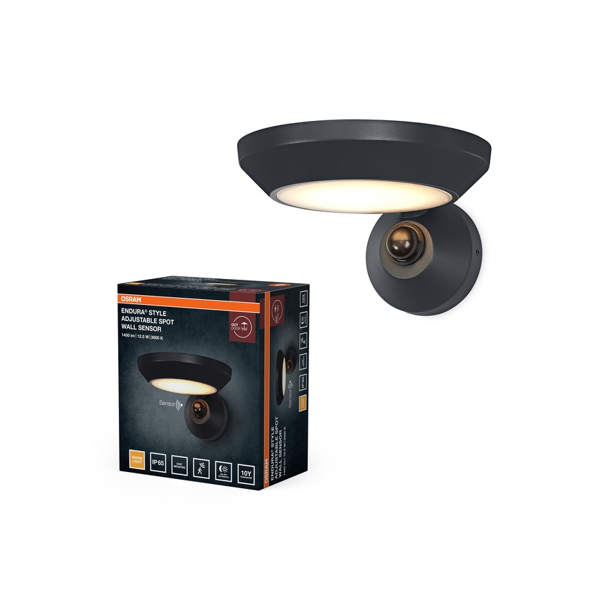 Osram - Lampada da parete LED per esterni con sensore crepuscolare e di movimento ENDURA STYLE LED/12W/230V IP65