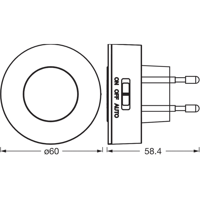 Osram - Luce notturna LED con sensore di movimento e crepuscolare LUNETTA LED/0,31W/230V bianca