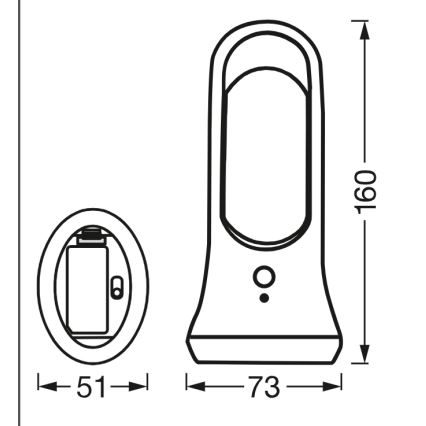 Osram - LED-Orientierungsleuchte mit Bewegungs- und Dämmerungssensor MOBILE LED/0,7W/4xAAA weiß