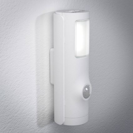 Osram - LED-Orientierungsleuchte mit Bewegungs- und Dämmerungssensor NIGHTLUX LED/0,35W/3xAAA IP54 weiß