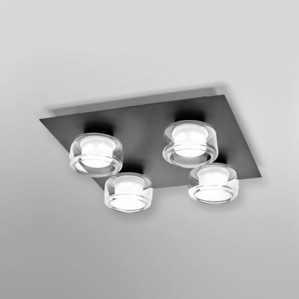 Osram - Plafoniera LED da soffitto per bagno ORBIS FLAME 4xLED/5,5W/230V 3000/4000K IP44 nero