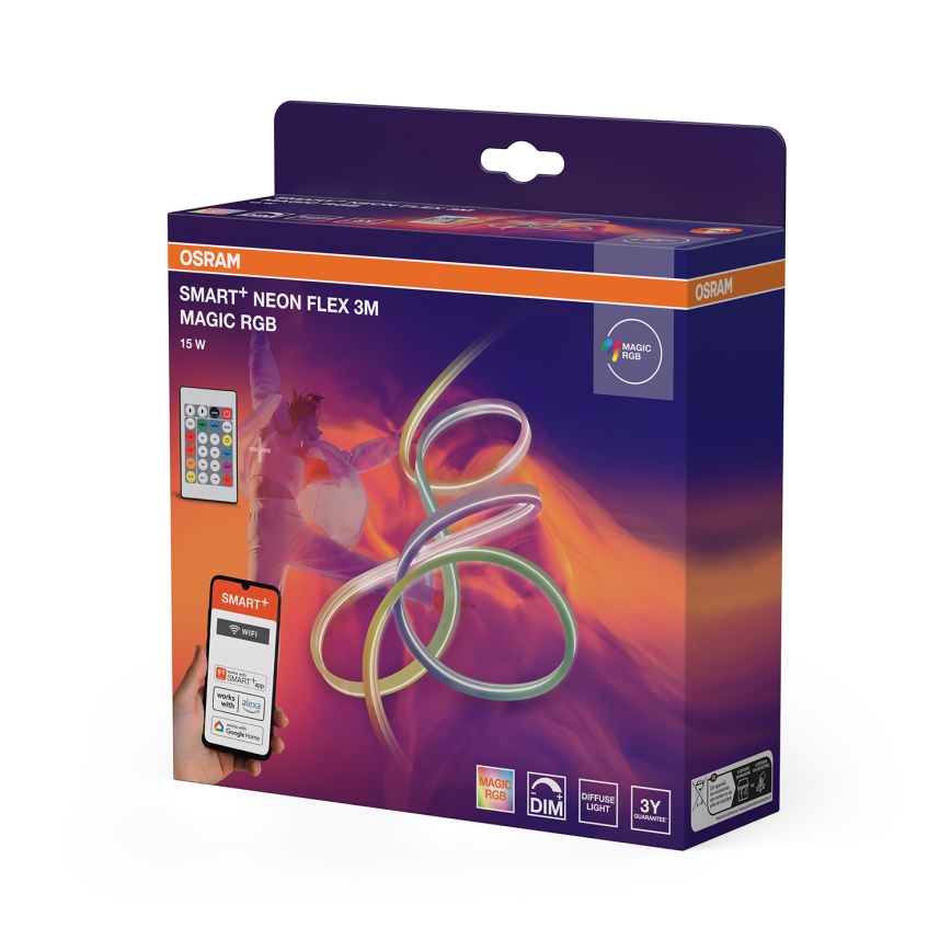 Osram - SMART+ MAGIC LED-RGB, dimmbarer Außen-LED-Streifen 3 m, 15 W, 230 V, IP44, Wi‑Fi+ mit Fernbedienung