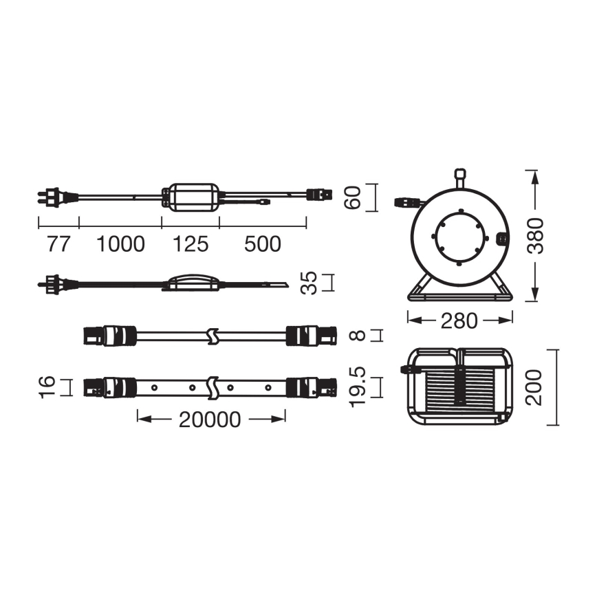 Osram - LED RGB dimmbarer Außen-LED-Streifen FLEX 20m LED/135W/230V IP65 + Fernbedienung