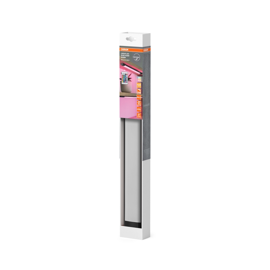 Osram - LED RGBW dimmbare Unterbauleuchte mit Bewegungsmelder LINEAR EDGE LED/8W/230V 50 cm schwarz + Fernbedienung