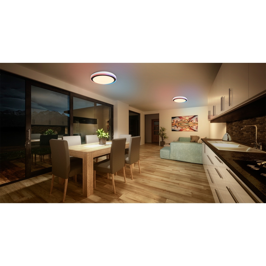 Osram - LED RGBW dimmbare Deckenleuchte SMART+ MAGIC LED/38W/230V Ø 49 cm schwarz 2700-6500K Wi-Fi