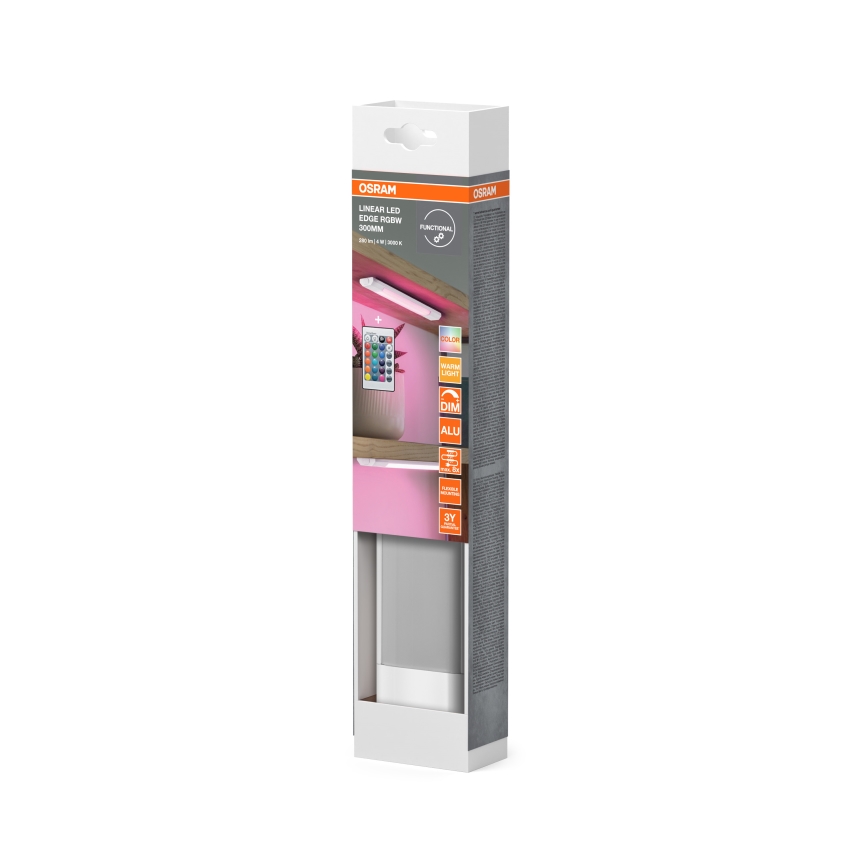 Osram - LED RGBW dimmbare Unterbauleuchte mit Bewegungsmelder LINEAR EDGE LED/4W/230V 30 cm weiß + Fernbedienung