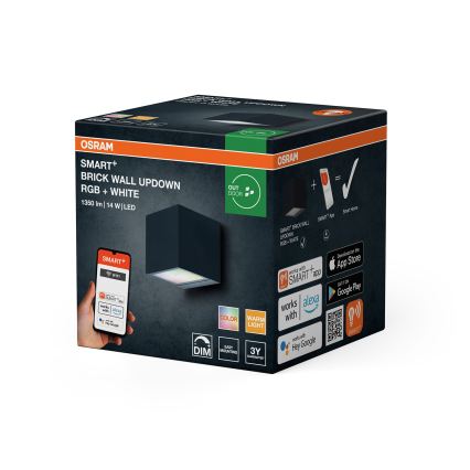 Osram - LED RGBW dimmerabile applique da esterno SMART+ BRICK LED/14W/230V IP44 Wi-Fi