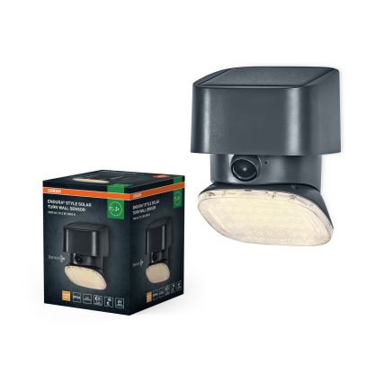 Osram - LED-Solar-Wandleuchte mit Sensor ENDURA STYLE LED/10,3W/4,2V 2000 mAh IP54 Anthrazit