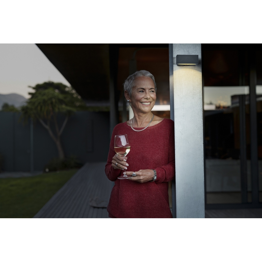 Osram - Dimmbare Solar-LED-Wandleuchte mit Sensor ENDURA STYLE LED/10,7W/4,2V 2000 mAh IP65 Anthrazit