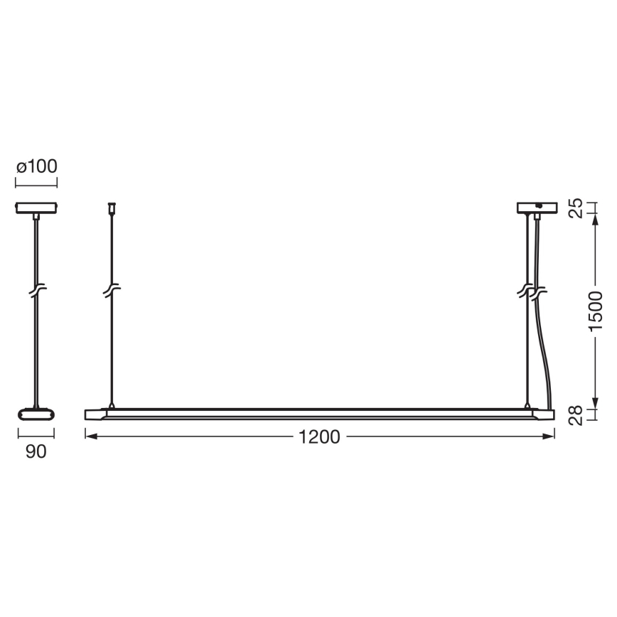 Osram - Lampada a sospensione LED dimmerabile su cavo OFFICE LINE LED/40W/230V 4000K 120 cm nero