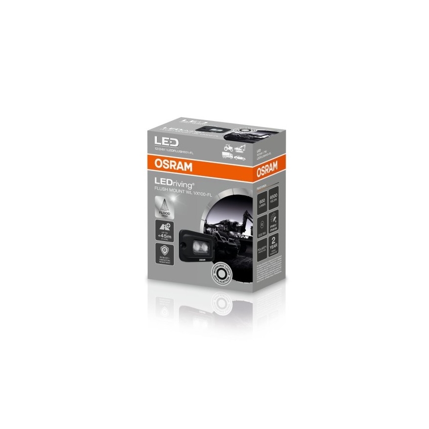 Osram - Projecteur LED pour véhicule LEDRIVING WL VX100-FL, LED 6 W, 12/24 V, IP69, 6500 K