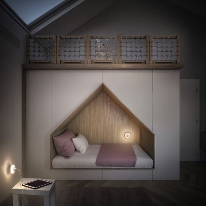 Osram - LED-Orientierungsleuchte für Steckdosen mit USB LUNETTA LED/15W/230V weiß