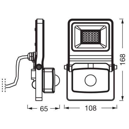 Osram - LED-Strahler mit Sensor ENDURA LED/20W/230V 3000K IP44