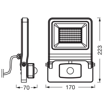 Osram - LED-Strahler mit Sensor ENDURA LED/50W/230V 3000K IP44