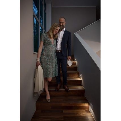 Osram - LED Treppenleuchte mit Sensor NIGHTLUX LED/0,25W/3xAAA IP54 silber