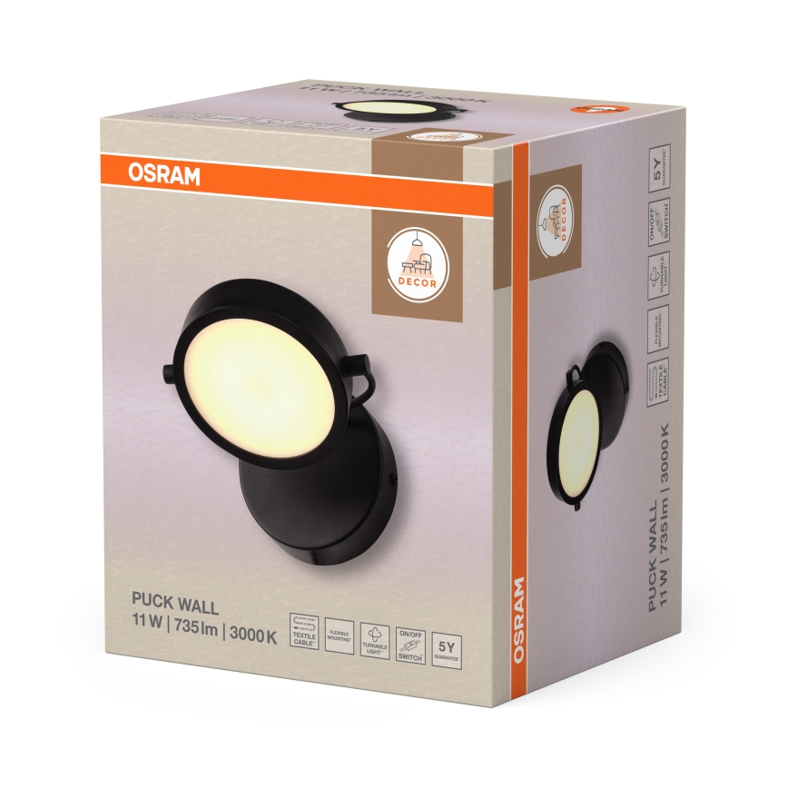 Osram - LED-Wandleuchte DECOR PUCK LED/11W/230V schwarz