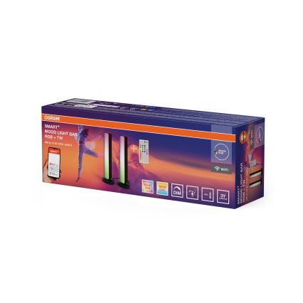 Osram - Lot de 2 lampes de table dimmables LED RGBW MOOD LIGHT LED/4W/230V 2700-6500K Wi-Fi + télécommande