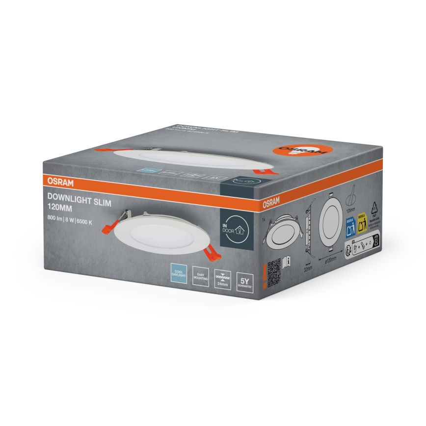 Osram - Luminaire encastré SLIM LED 8 W / 230 V / 6500 K Ø 12 cm