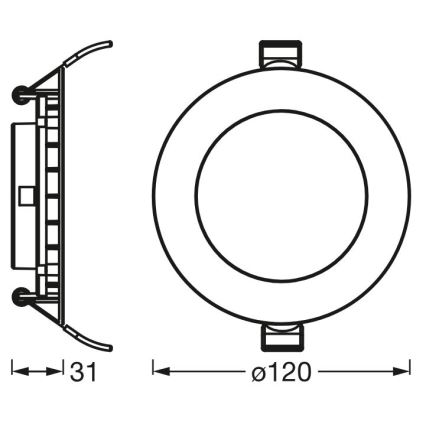 Osram - Luminaire encastré SLIM LED 8 W / 230 V / 6500 K Ø 12 cm