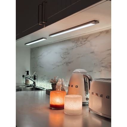Osram - Luminaire LED sous-meuble LINEAR avec détecteur de mouvement et détecteur crépusculaire LED/4W/3,7V 1500 mAh 3000/4000/6500K 60 cm gris