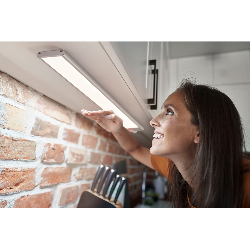 Osram - Luminaire LED sous-meuble LINEAR avec détecteur de mouvement et détecteur crépusculaire LED/4W/3,7V 1500 mAh 3000/4000/6500K 60 cm gris