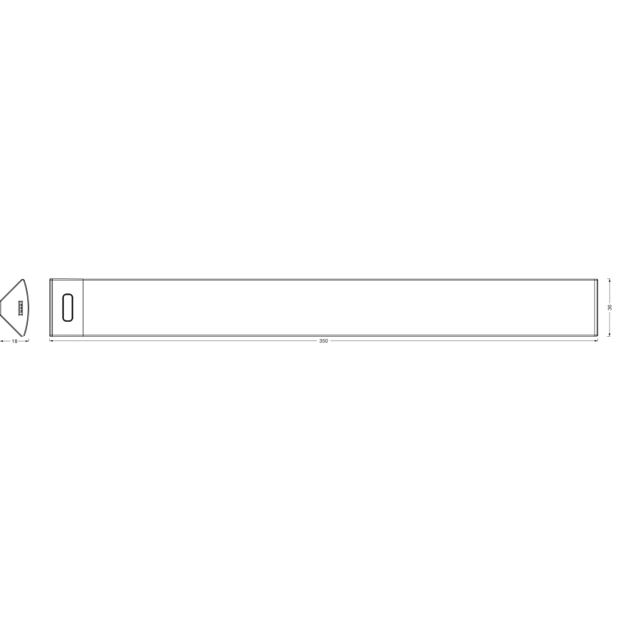 Osram - Luminaire LED sous-meuble dimmable avec détecteur de mouvement LINEAR ANGLE LED/5W/230V 3000/4000/6500K 35 cm noir