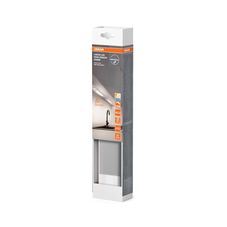 Osram - Luminaire LED sous-meuble dimmable avec détecteur de mouvement LINEAR EDGE LED/4W/230V 3000/4000/6500K 30 cm blanc