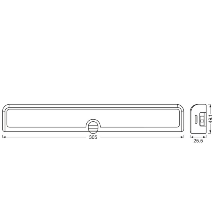 Osram - Luminaire LED dimmable sous-meuble avec capteurs de mouvement et crépusculaire LINEAR LED/3,8W/5V/3xAA 3000K 30 cm blanc