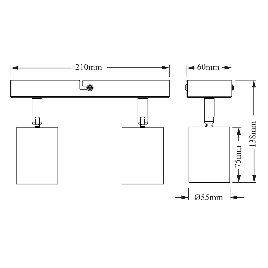 Osram - Luminaire spot ELEMENTAL 2xGU10/6W/230V