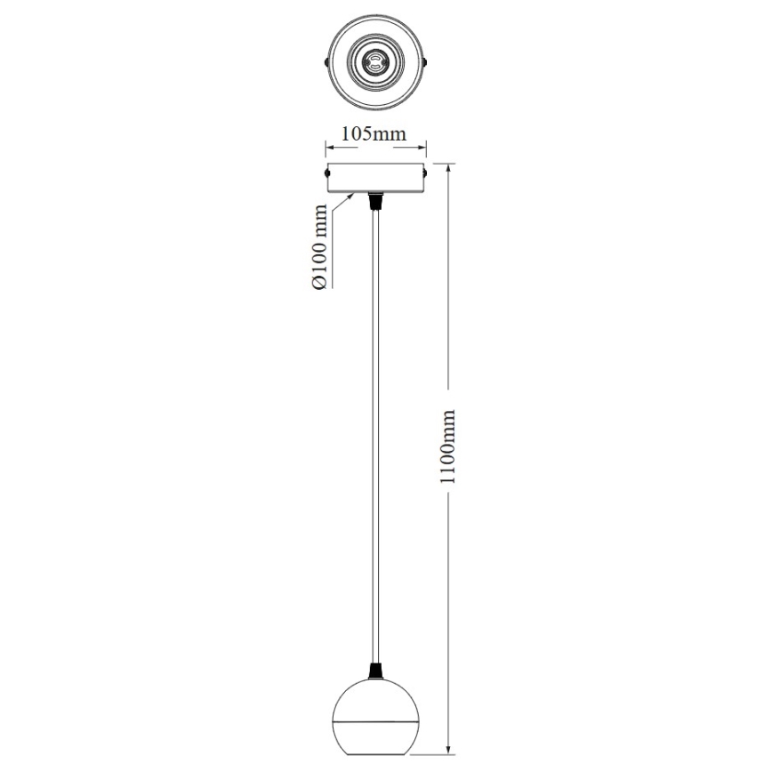 Osram - Pendelleuchte an Kabel SPOT SPHERAL 1xGU10/6W/230V schwarz
