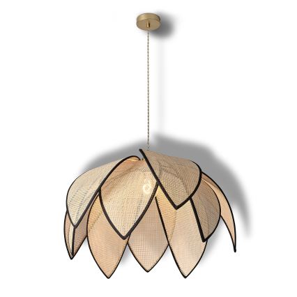 Osram - Pendelleuchte DECOR RATTAN, 1x E27/15W/230V, Ø 67 cm, Beige/Schwarz