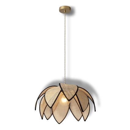 Osram - Pendelleuchte mit Kabelaufhängung DECOR RATTAN 1xE27/15W/230V Ø 48 cm beige/schwarz