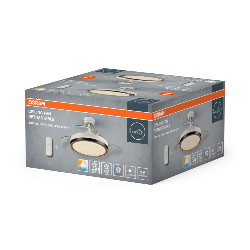 Osram - Ventilatore da soffitto LED/66W/230V 3000/4000/6500K bianco + telecomando