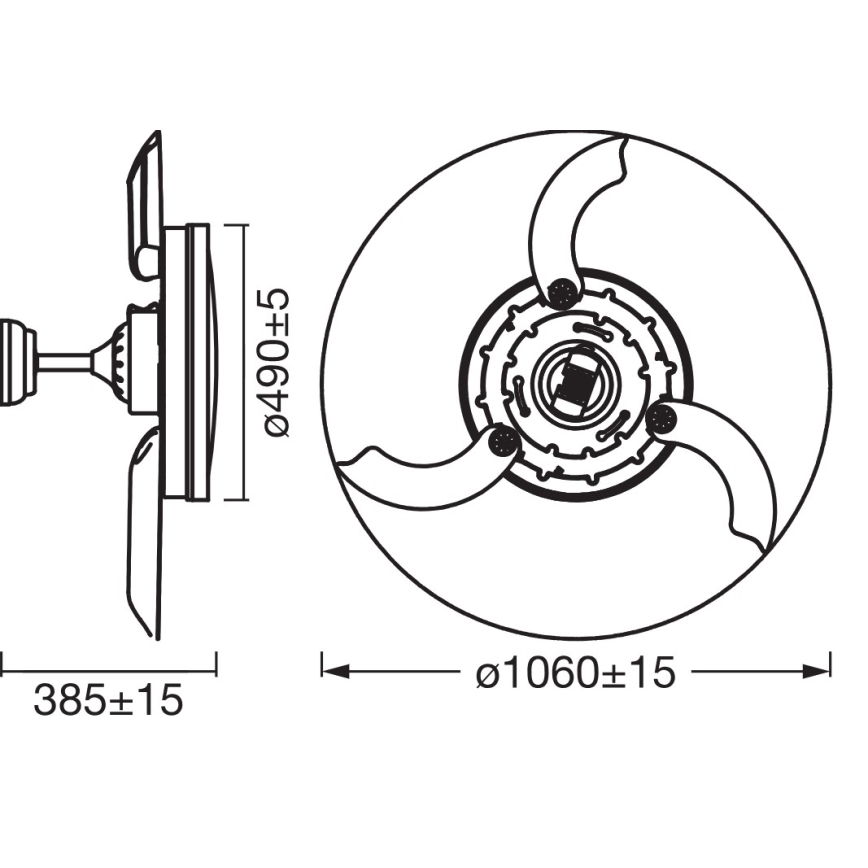 Osram - Ventilatore da soffitto LED/66W/230V 3000/4000/6500K bianco + telecomando