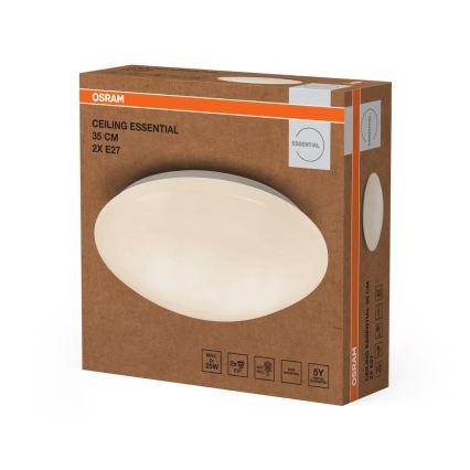 Osram - Plafoniera CEILING ESSENTIAL 2xE27/25W/230V Ø 35 cm bianca