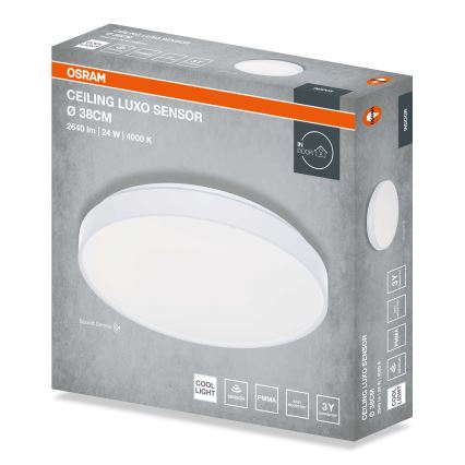 Osram - Plafoniera LED con sensore crepuscolare CEILING LUXO LED/24W/230V Ø 38 cm bianca