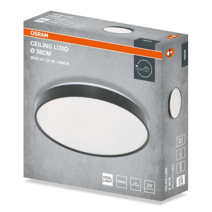 Osram - Plafoniera LED CEILING LUXO LED/24W/230V Ø 38 cm nero