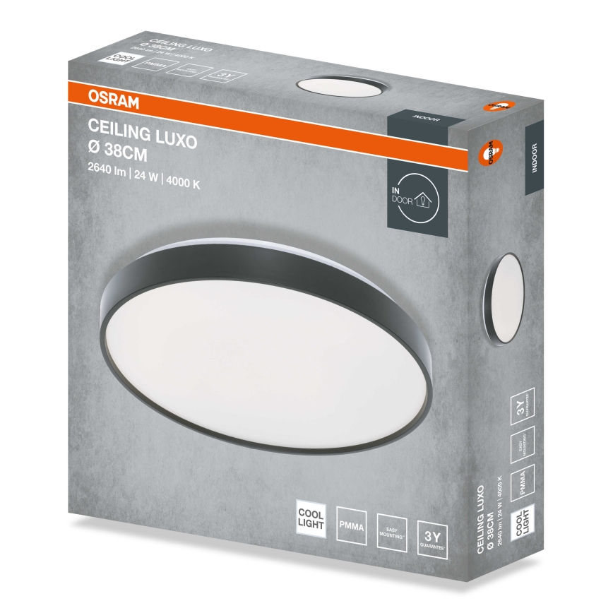 Osram - Plafoniera LED CEILING LUXO LED/24W/230V Ø 38 cm nero