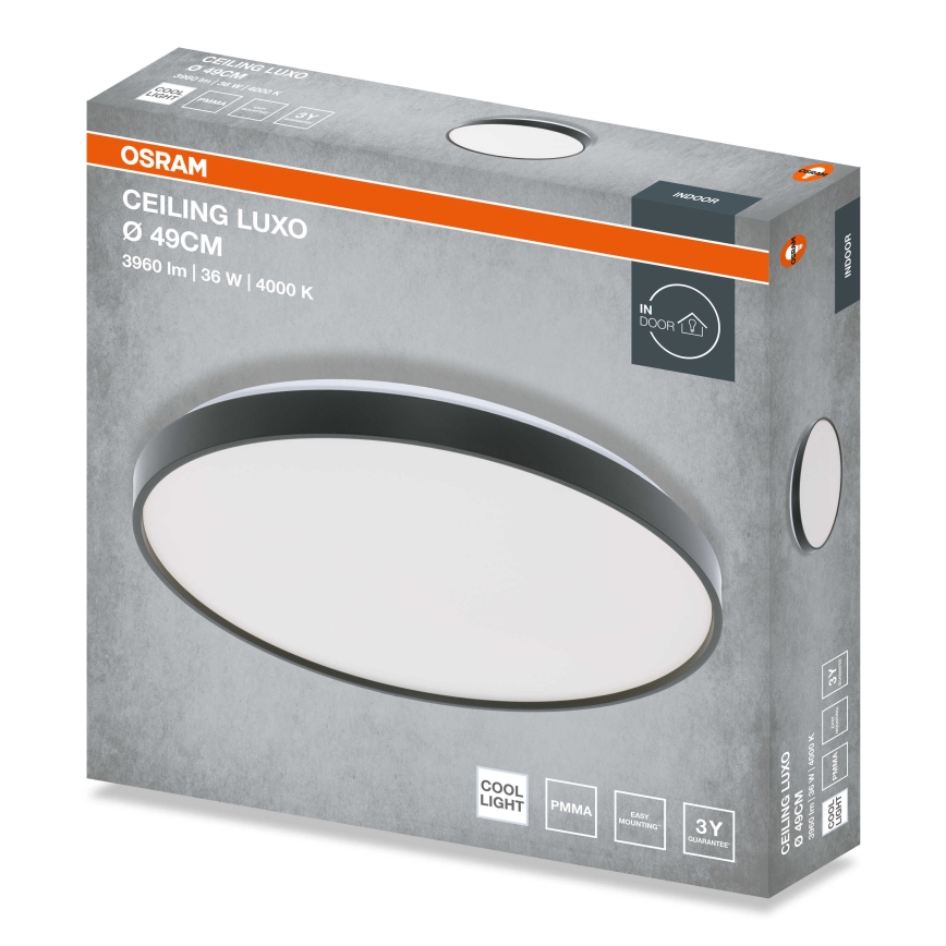 Osram - Plafoniera LED CEILING LUXO LED/36W/230V Ø 49 cm nera
