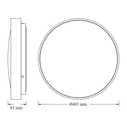 Osram - Plafoniera LED CEILING LUXO LED/36W/230V Ø 49 cm nera