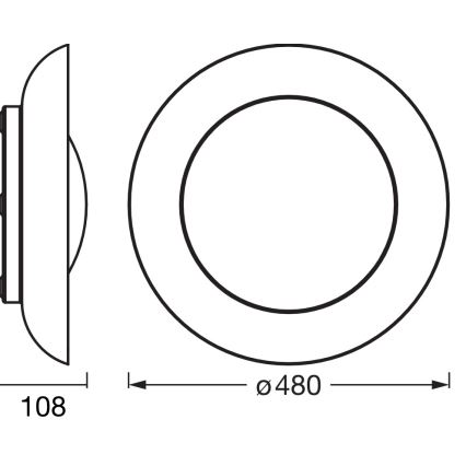 Osram - Plafoniera LED dimmerabile ORBIS PLATE LED/45W/230V Ø 48 cm arancione/nero
